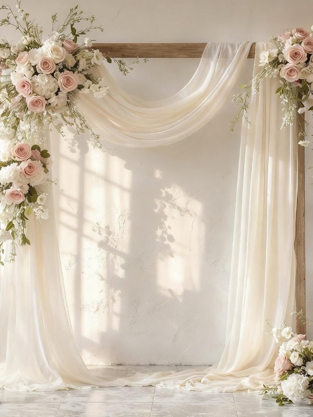 Wedding Arch Draping Fabric 28" x19FT, Sheer Chiffon Fabric Backdrop, 1 Panel Iv
